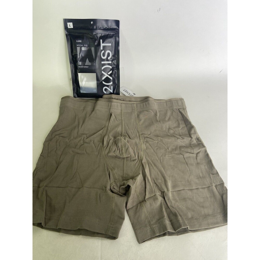 2xist Luxe Modal Rib Boxer Brief 6in Underwear Fallen Rock Mens Size L
